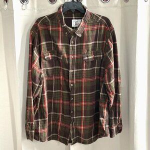 MOtt Grand Mens Shirt Size 3XL Green Plaid‎ Button Up Western Workwear 17104